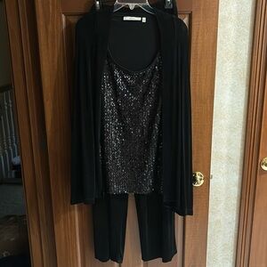 Vikki Vi 2 piece Black Cardigan/Pant Duo, Size 2X